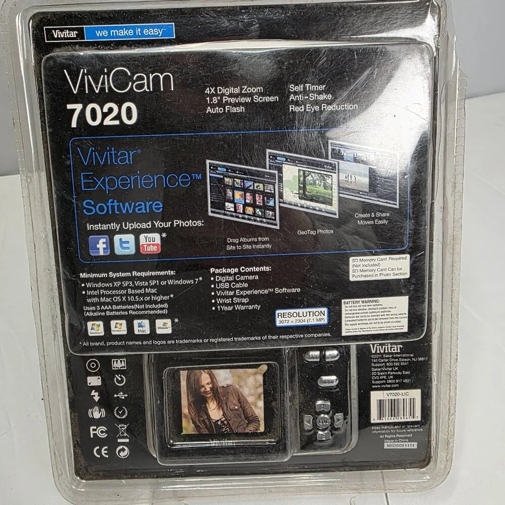 Vivitar ViviCam 7020 7.1MP Digital Camera Y2K Digicam Vintage 2000s Tech